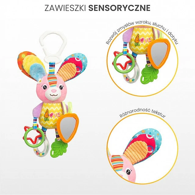 Цветна Дрънкалка За Пътуване – Зайче Sensillo