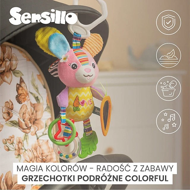 Colorful Travel Rattle – Duck Sensillo