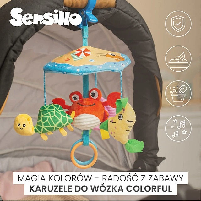Colorful Carousel for Baby Stroller – Frog Sensillo