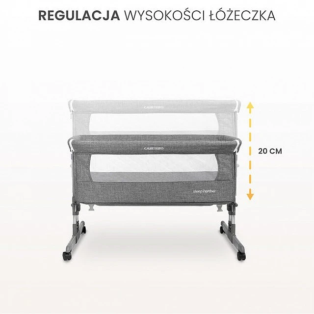Next To Me Sleep2Gether Graphite cot Caretero