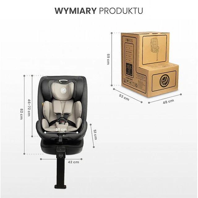 Car seat Fortis I-Size Gray 15-36kg Caretero
