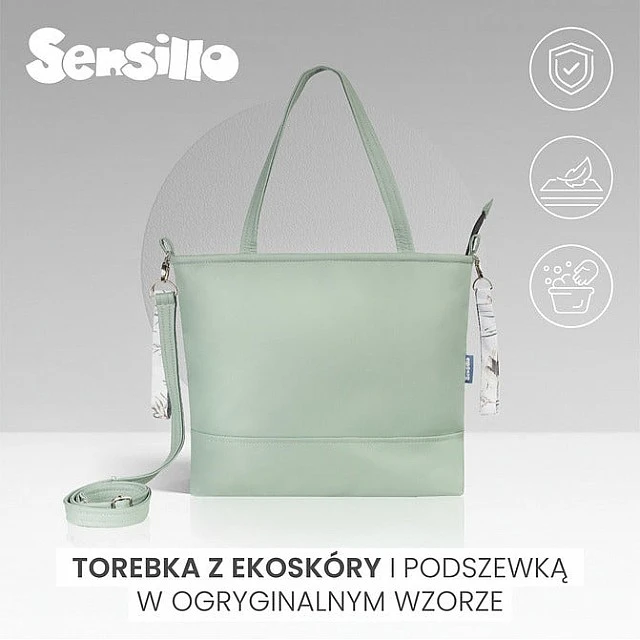 Faux Leather Bag Gray Autumn Forest Sensillo