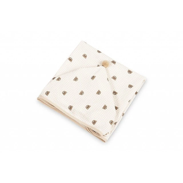 Muslin Bear Bath Poncho, Beige Sensillo
