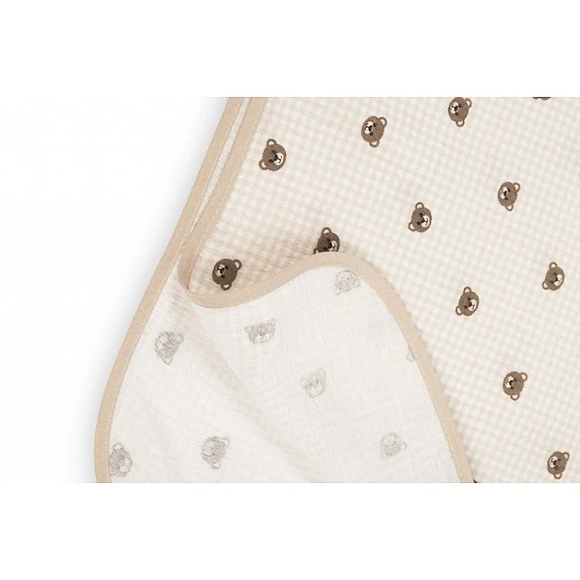 Muslin Bear Bath Poncho, Beige Sensillo