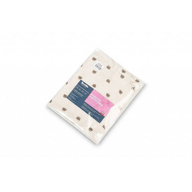 Muslin Bear Bath Poncho, Beige Sensillo
