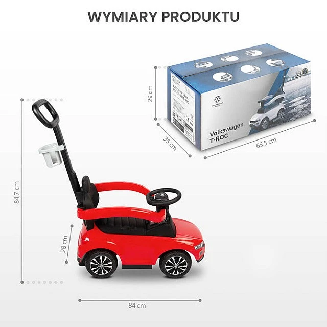 Vw T-Roc Ride On Stroller White Caretero Toyz