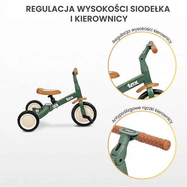 Multifunctional Bicycle Fox 4B1 Fox Green Caretero Toyz