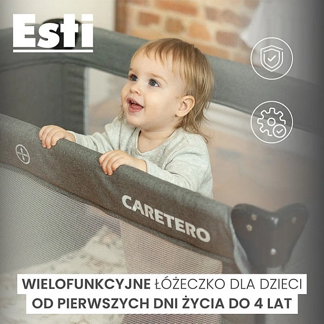 Сгъваема кошара с падаща страна Esti Grey Caretero