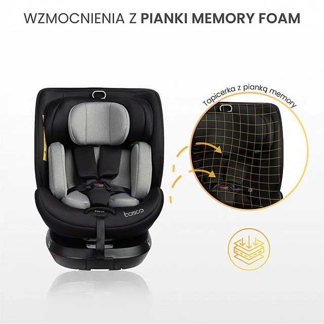 Столче За Кола Bosco I-Size Black (40-150cm) Caretero