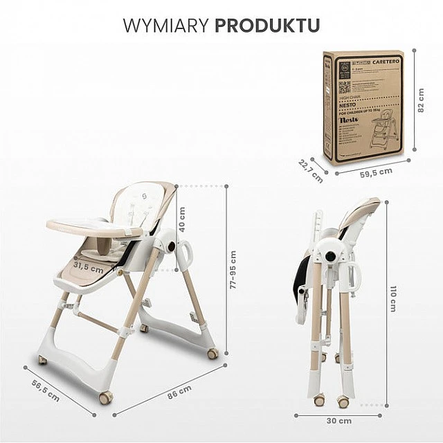 Nesto High Chair Pink Caretero