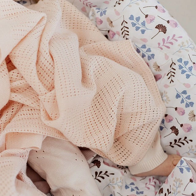 Blanket 100% Cotton Moli Beige Coffee Sensillo