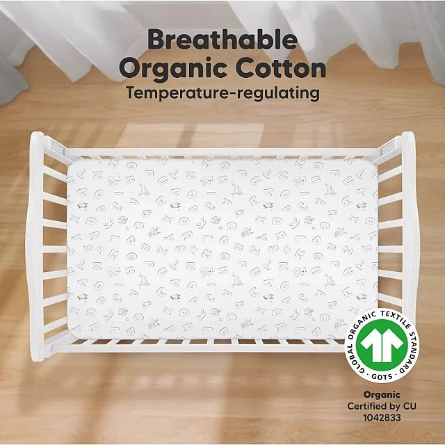 Organic Cotton Sheets 2 Pieces 60x120cm Pink Abc Kea Babies