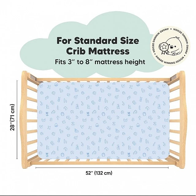 Organic Cotton Sheets 2 Pieces 60x120cm Blue Abc Kea Babies