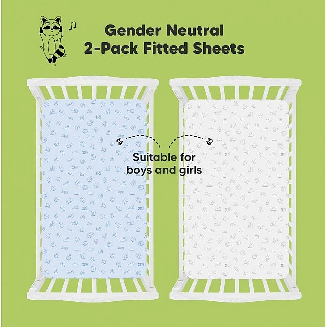 Organic Cotton Sheets 2 Pieces 60x120cm Blue Abc Kea Babies