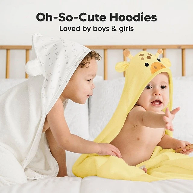 Baby Hooded Towel Made of Organic Bamboo Dinosaur Keababies