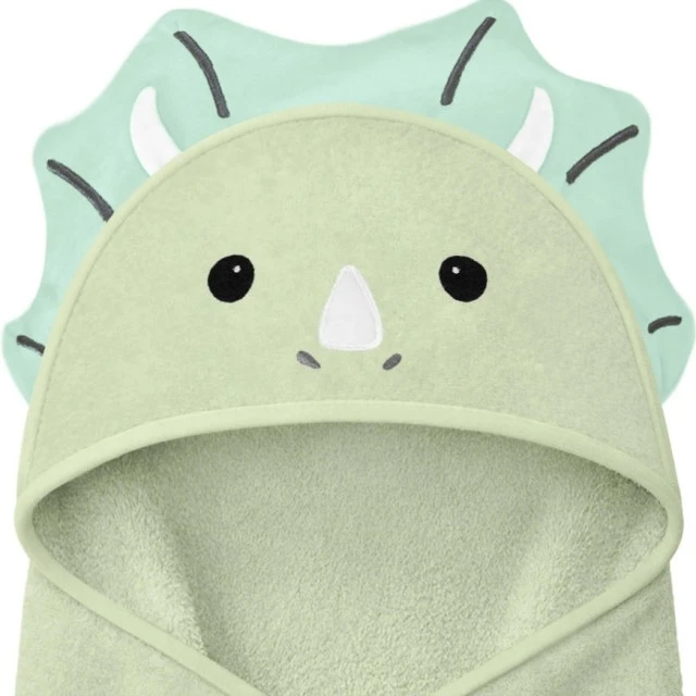 Baby Hooded Towel Made of Organic Bamboo Dinosaur Keababies