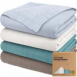 Baby Muslin Swaddle/Blanket 120 x 120cm 4 pcs. Cloud KeaBabies