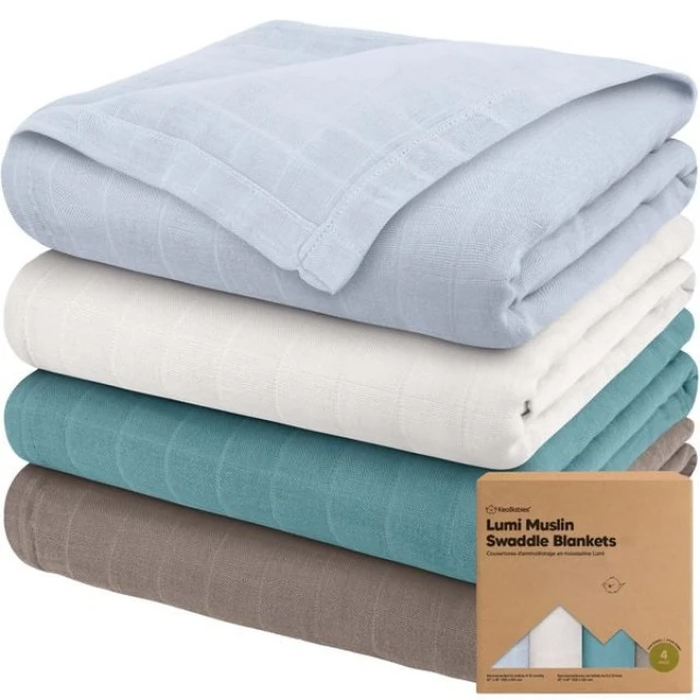 Baby Muslin Swaddle/Blanket 120 x 120cm 4 pcs. Cloud KeaBabies