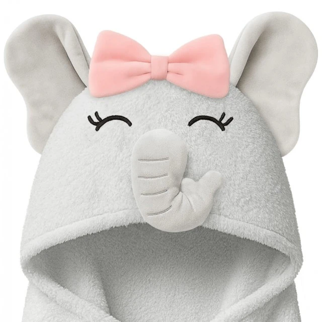 Baby Hooded Towel 100% Cotton Elephant Keababies