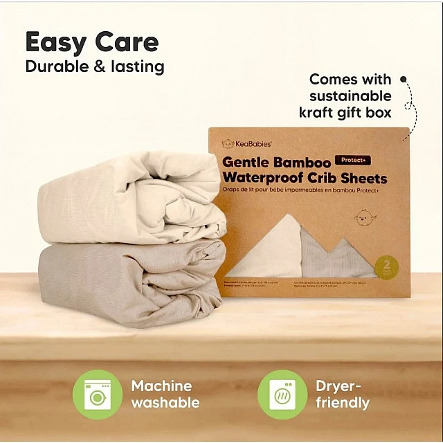 Чаршаф И Протектор 2в1 Protect+ 60Х120См 2 Броя Бели KeaBabies