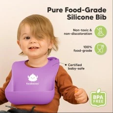 Silicone Bibs 2 Pieces Pink/Purple Kea Babies