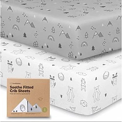 Organic Cotton Sheets 2 Pieces 60x120cm Gray Friends Kea Babies