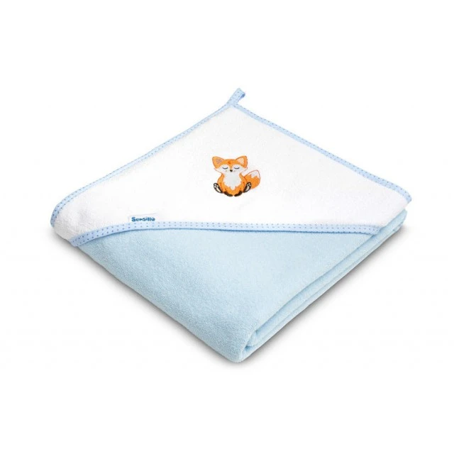 Baby Hooded Towel 100X100 Fox Blue Sensillo