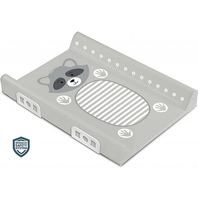 Changing Mat with Safety System Animals Raccoon Grey 70cm Sensillo