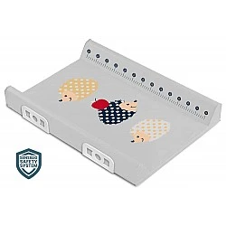 Changing Mat with Safety System Hedgehogs Grey