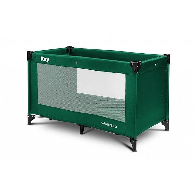 Folding travel cot Key Dark Green Caretero