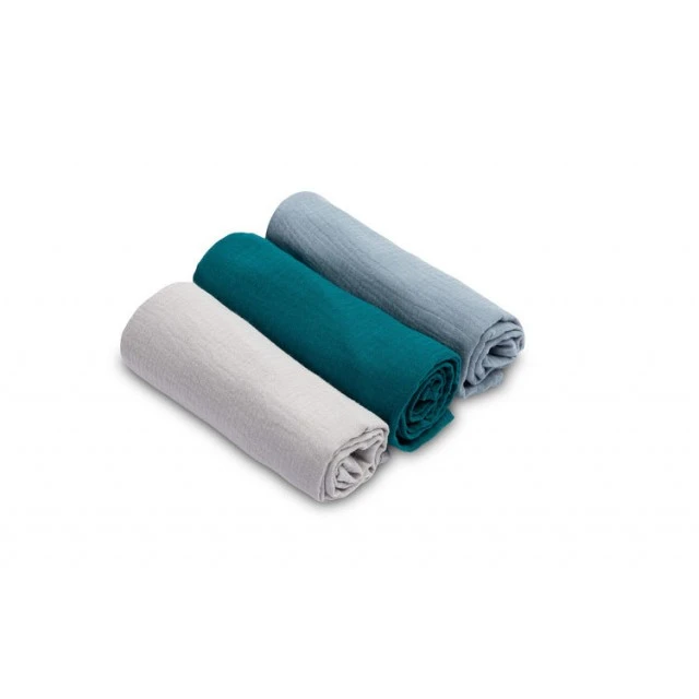 Muslin Diapers Uniform Blue 3 Pieces 60x80cm