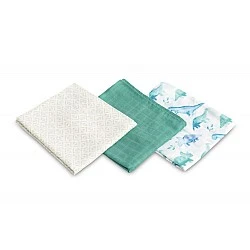 Bamboo Diapers 3-Pack Dino Green 70X80 Sensillo