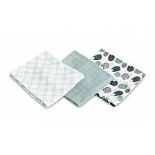 Bamboo Diapers 3-Pack Hedgehog Blue 70X80 Sensillo
