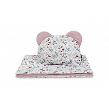 Stroller Set Cotton/Plush 56 X 76 Cm / 36 X 28 Cm Pink Twigs Sensillo