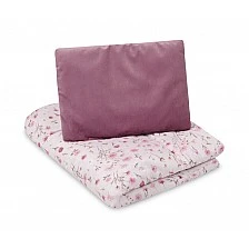 Bedding Set 2 Pieces Ranforce/Plush 75 X 95 Cm And 25 X 35 Cm Pink Flowers Sensillo