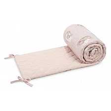 Baby Crib Bumper 60/120 Double-Sided Muslin/Ranforce 180 X 30 Cm 0+ Teddy Bear And Bunny Sensillo