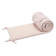 Baby Crib Bumper 60/120 Double-Sided Muslin/Ranforce 180 X 30 Cm 0+ Teddy Bear And Bunny Sensillo
