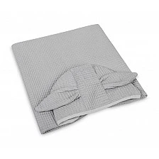 Poncho 100% Corrugated Cotton 70X60 Gray 0+ Sensillo