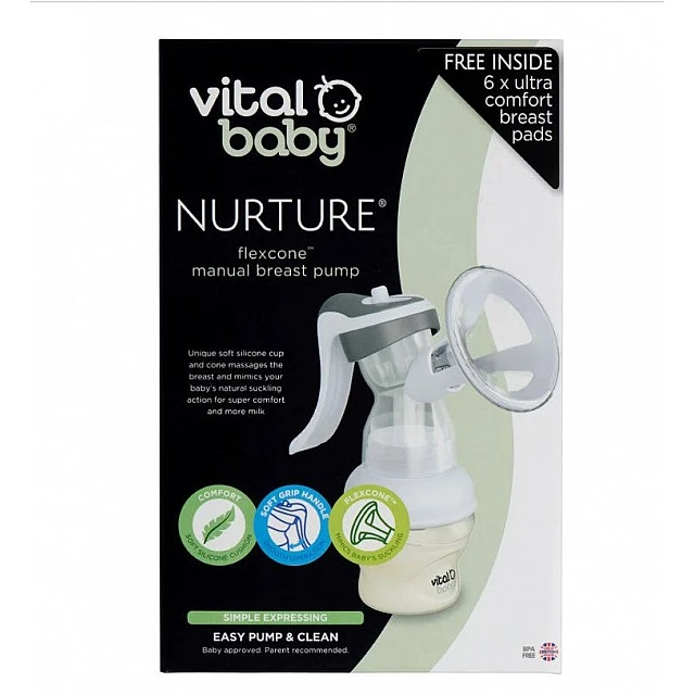 Manual Breast Pump Flexcone + 6 Pads Vital Baby