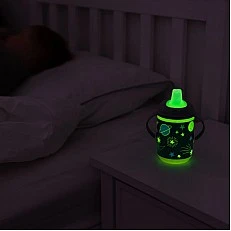 Неразливаща чаша с мек накрайник 350 мл светеща в тъмното EarthSmart Vital Baby
