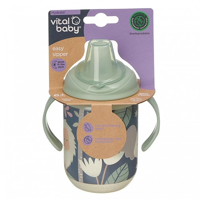 EarthSmart Vital Baby Non-Spill Cup with Soft Spout 350 ml Glow in the Dark