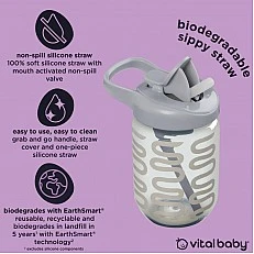 Неразливаща се чаша със сламка 350 мл Ягода EarthSmart Vital Baby
