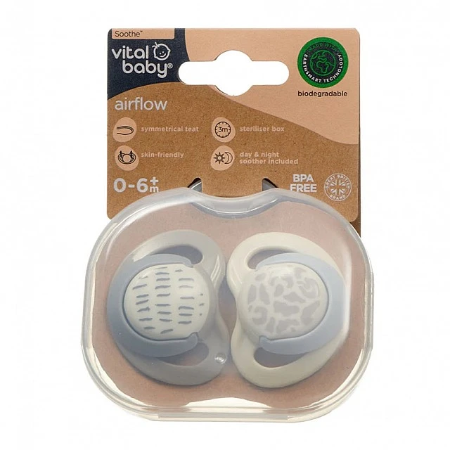 Soothing Airflow Pacifiers 0-6 Months EarthSmart Vital Baby