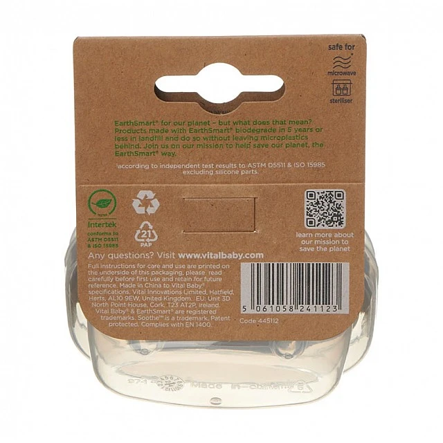 Soothing Airflow Pacifiers 0-6 Months EarthSmart Vital Baby