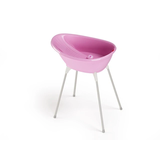 Set Baby bath and stand White pink