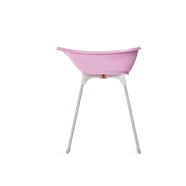 Set Baby bath and stand White pink