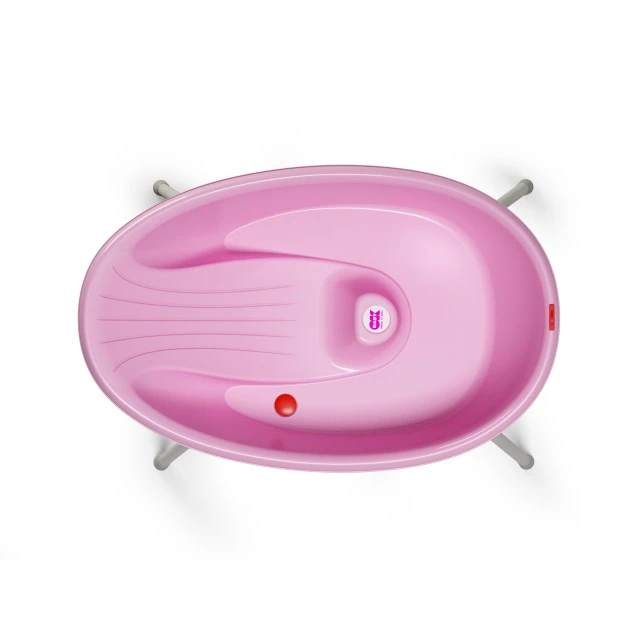Set Baby bath and stand White pink