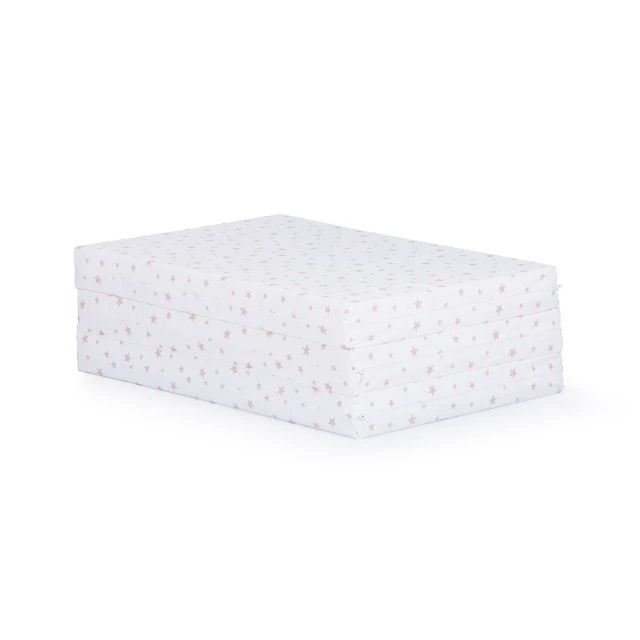 Folding mattress 60/120/6 white/powder stars