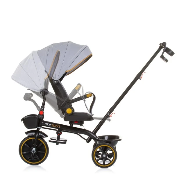 Tricycle with canopy Max Sport ash gray