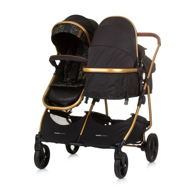 DuoSmart Twin Stroller Obsidian/Leaf